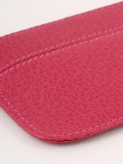 Pigskin Logo Charm Coin Case Pink