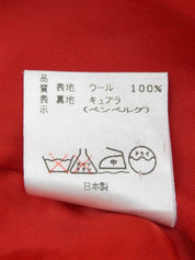 ウールロゴボタンコート　レッド