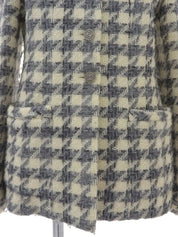 1998 Houndstooth Pattern CC Mark Button Jacket Gray/Ivory
