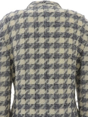 1998 Houndstooth Pattern CC Mark Button Jacket Gray/Ivory