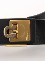 Gancini Plate Waist Bag in Black