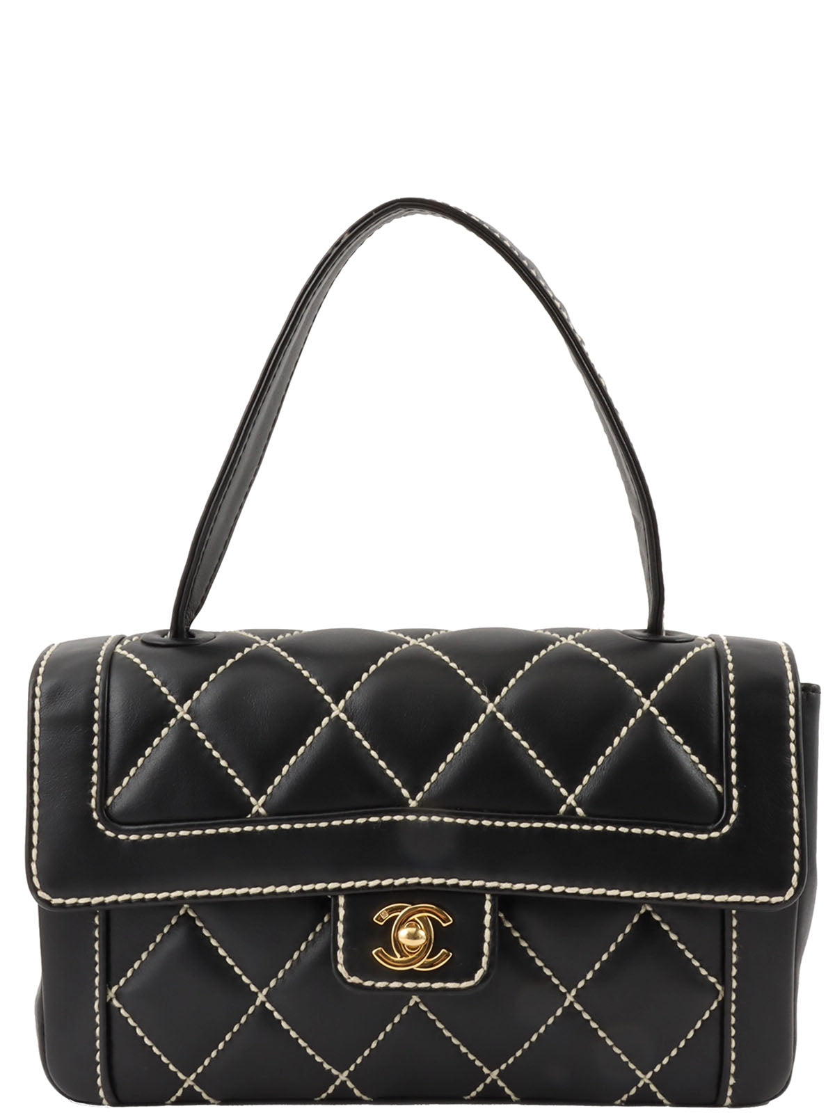 2004 Wild Stitch CC Turnlock Handbag in Black