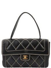 2004 Wild Stitch CC Turnlock Handbag in Black