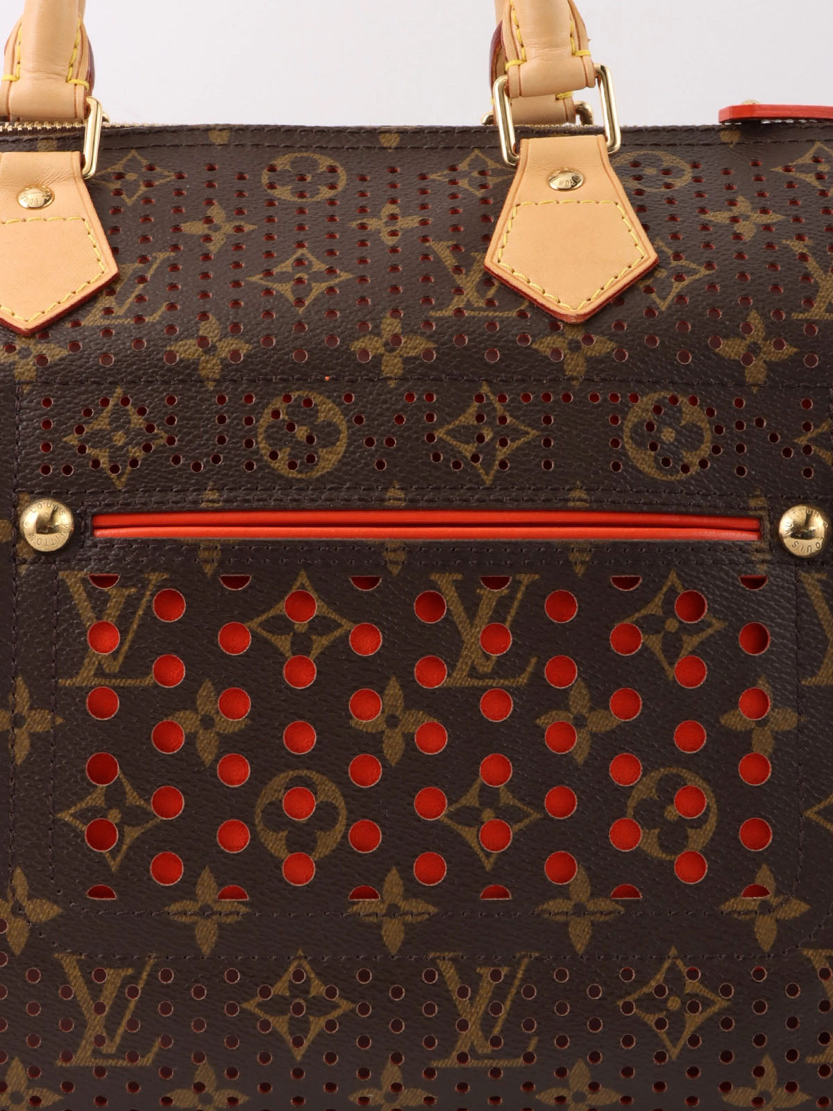 2008 Canvas Monogram PerfoSpeedy 30 Brown/Orange