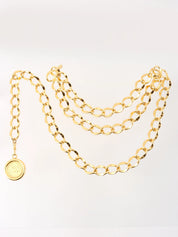 1994 CC mark coin charm chain belt gold