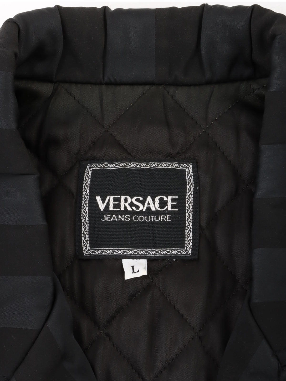 ストライプパターンメデューサボタンセットアップ ブラック