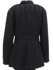 ストライプパターンメデューサボタンセットアップ ブラック