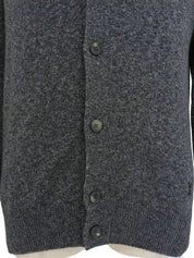 Cashmere logo embroidered cardigan in grey