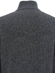 Cashmere logo embroidered cardigan in grey