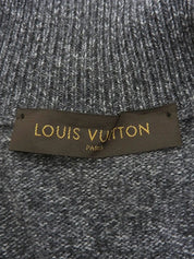 Cashmere logo embroidered cardigan in grey