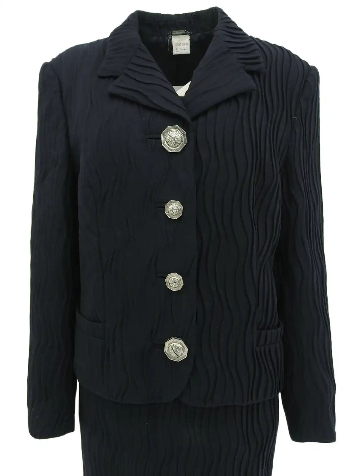 Crinkle Medusa Button Set in Dark Navy