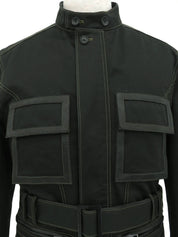 Logo Buckle Safari Jacket in Khaki/Black