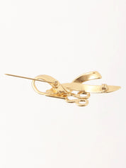 2002 Ribbon Scissors Brooch Gold