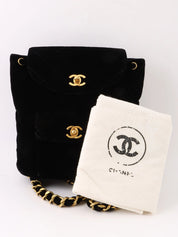 1995 Velvet Double CC Turnlock Backpack Black