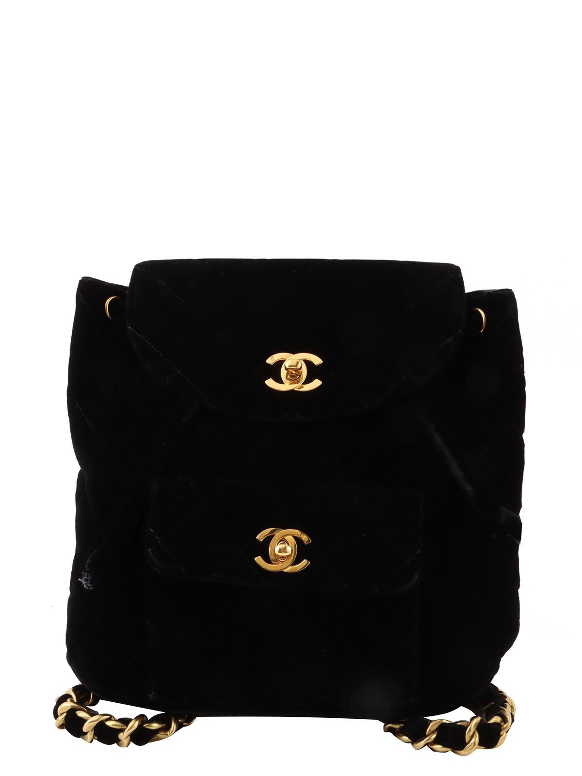 1995 Velvet Double CC Turnlock Backpack Black