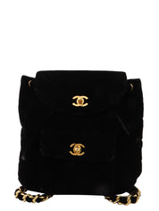 1995 Velvet Double CC Turnlock Backpack Black