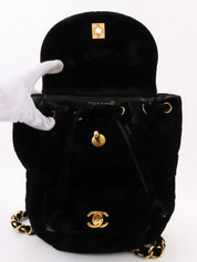 1995 Velvet Double CC Turnlock Backpack Black