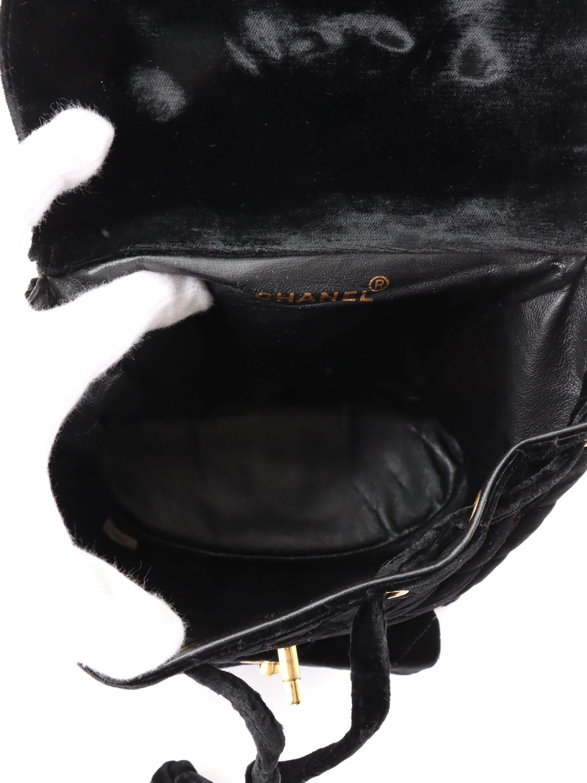 1995 Velvet Double CC Turnlock Backpack Black