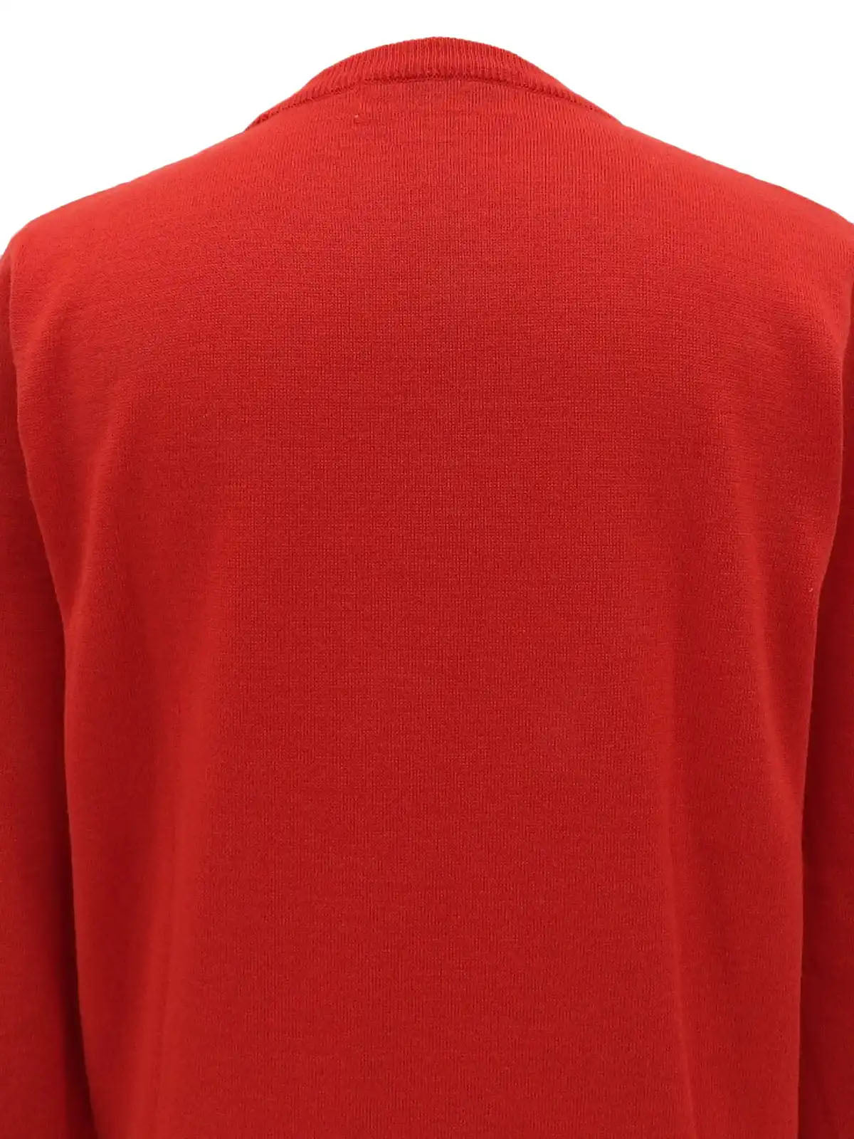 Logo Embroidered Long Sleeve Knit Top in Red