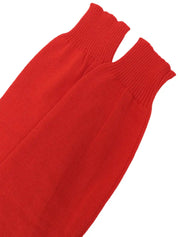 Logo Embroidered Long Sleeve Knit Top in Red