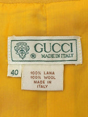 ウールノーカラーロングコート マスタードイエロー