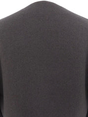 Cashmere collarless coat in charcoal gray