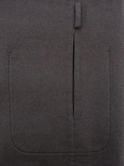 Cashmere collarless coat in charcoal gray