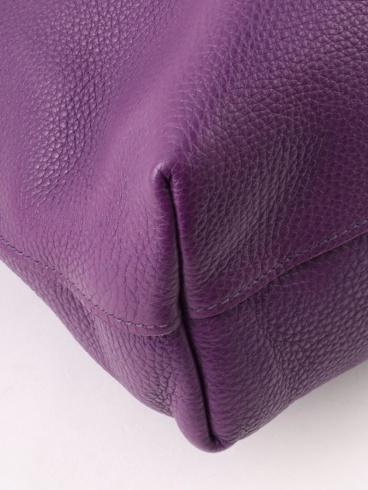 Purple Leather Logo Plate 2-Way Bag
