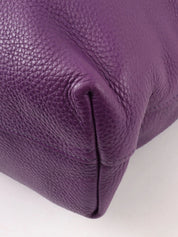 Purple Leather Logo Plate 2-Way Bag