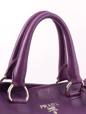 Purple Leather Logo Plate 2-Way Bag