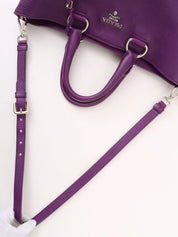 Purple Leather Logo Plate 2-Way Bag