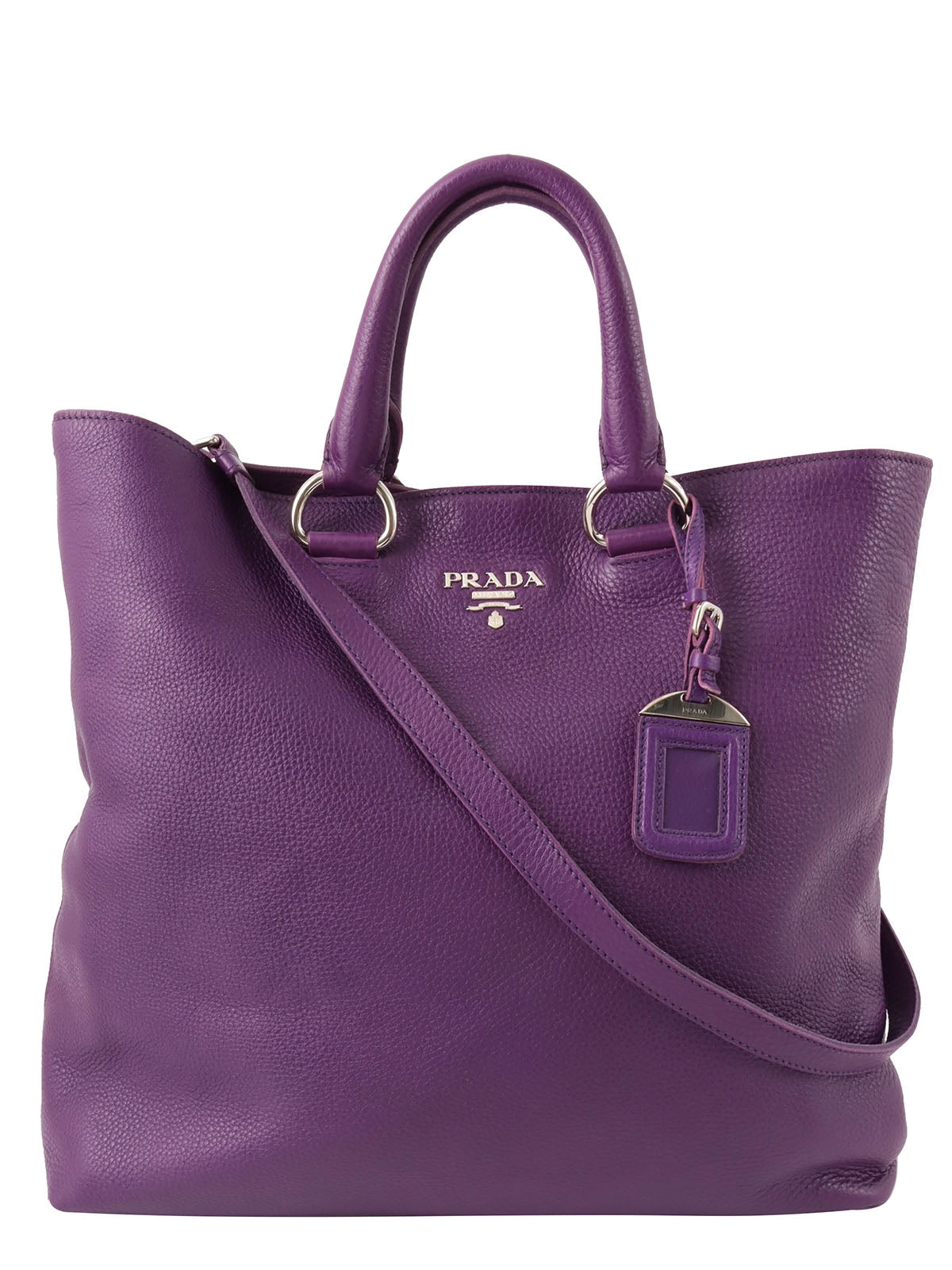 Purple Leather Logo Plate 2-Way Bag