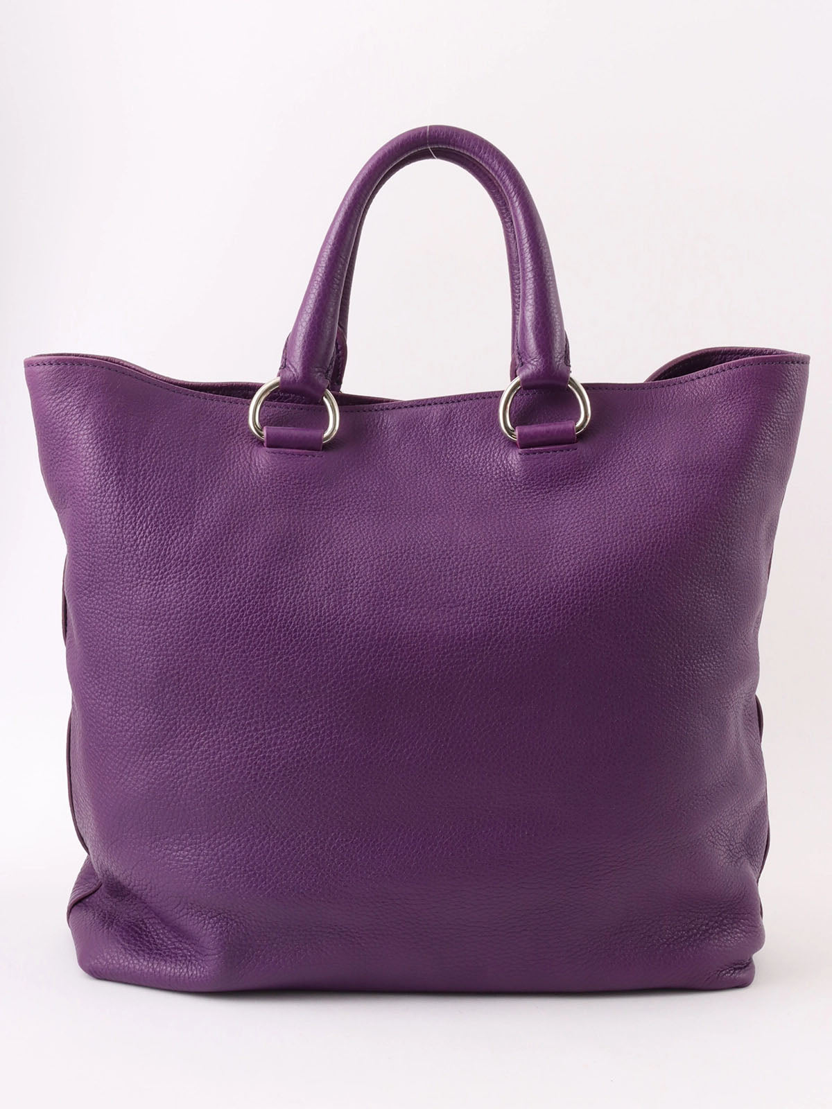 Purple Leather Logo Plate 2-Way Bag