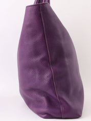 Purple Leather Logo Plate 2-Way Bag