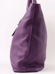 Purple Leather Logo Plate 2-Way Bag