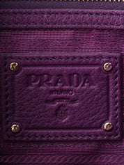 Purple Leather Logo Plate 2-Way Bag
