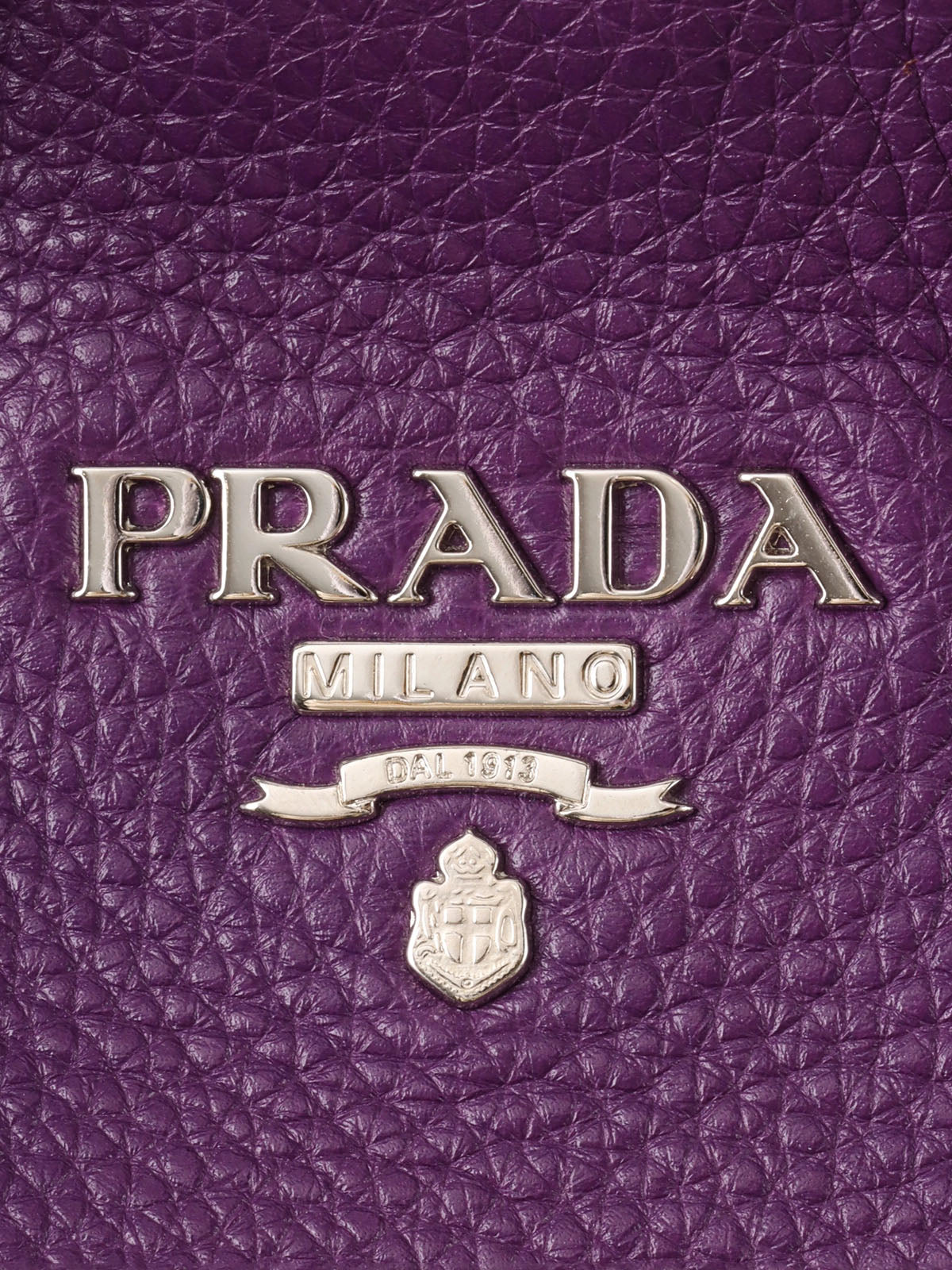 Purple Leather Logo Plate 2-Way Bag