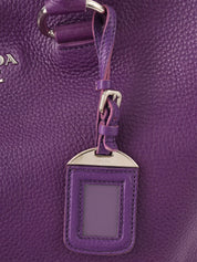 Purple Leather Logo Plate 2-Way Bag