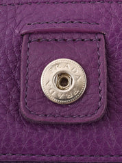 Purple Leather Logo Plate 2-Way Bag