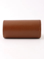 Leather logo plate coin purse, brown