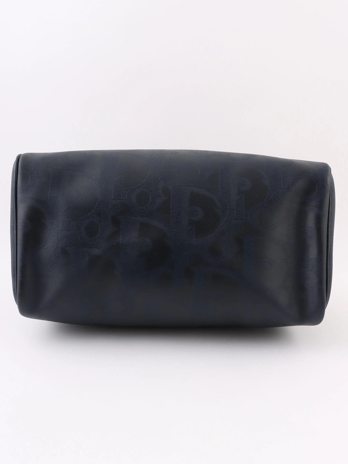 Trotter Pattern Logo Plate Boston Bag Navy