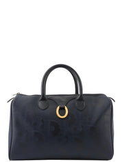 Trotter Pattern Logo Plate Boston Bag Navy