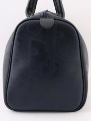 Trotter Pattern Logo Plate Boston Bag Navy