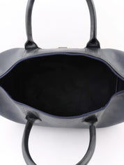 Trotter Pattern Logo Plate Boston Bag Navy