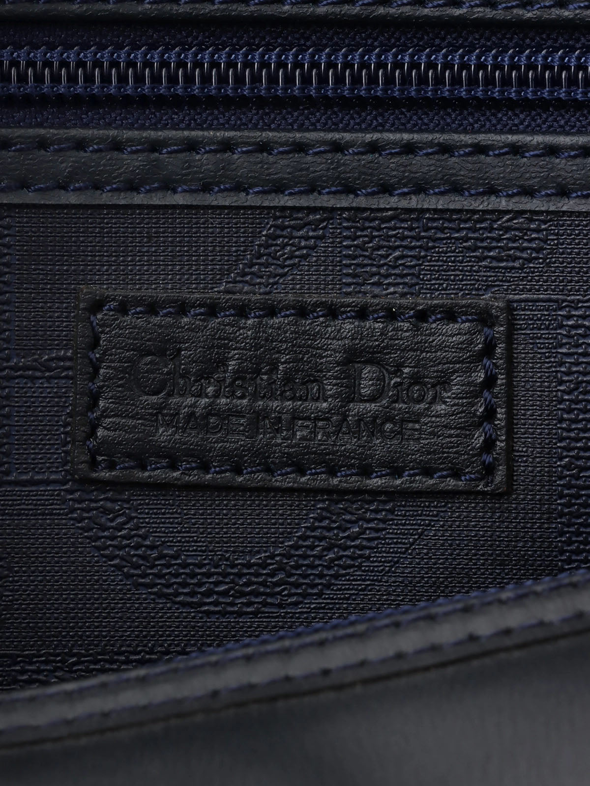 Trotter Pattern Logo Plate Boston Bag Navy