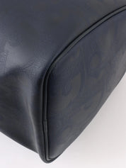 Trotter Pattern Logo Plate Boston Bag Navy