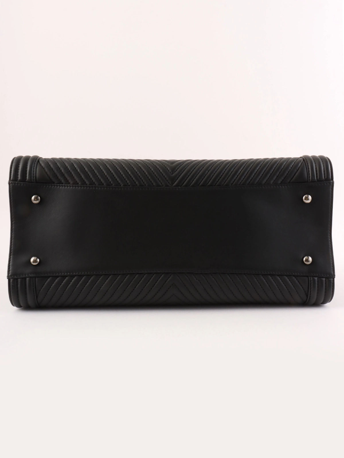 2014 Chevron Stitch Boy Chanel Tote Bag in Black