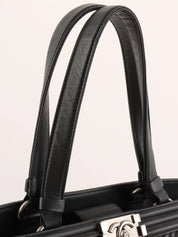 2014 Chevron Stitch Boy Chanel Tote Bag in Black