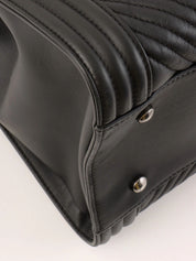 2014 Chevron Stitch Boy Chanel Tote Bag in Black