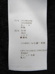 カシミアファーロゴジップアップリバーシブルパーカー　チャコールグレー／ブラック
